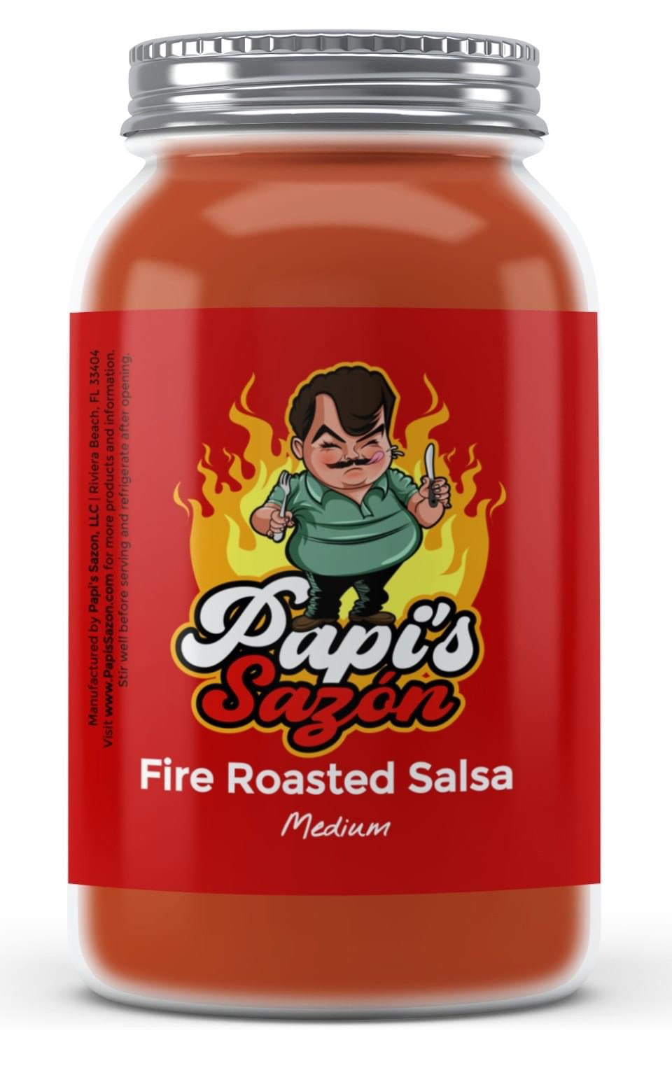 Papi's Sazon - 32oz. Fire Roasted Medium Salsa